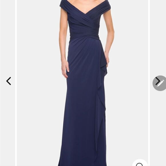 LA FEMME long Luxurious Off the Shoulder Evening Gown - Picture 2 of 7